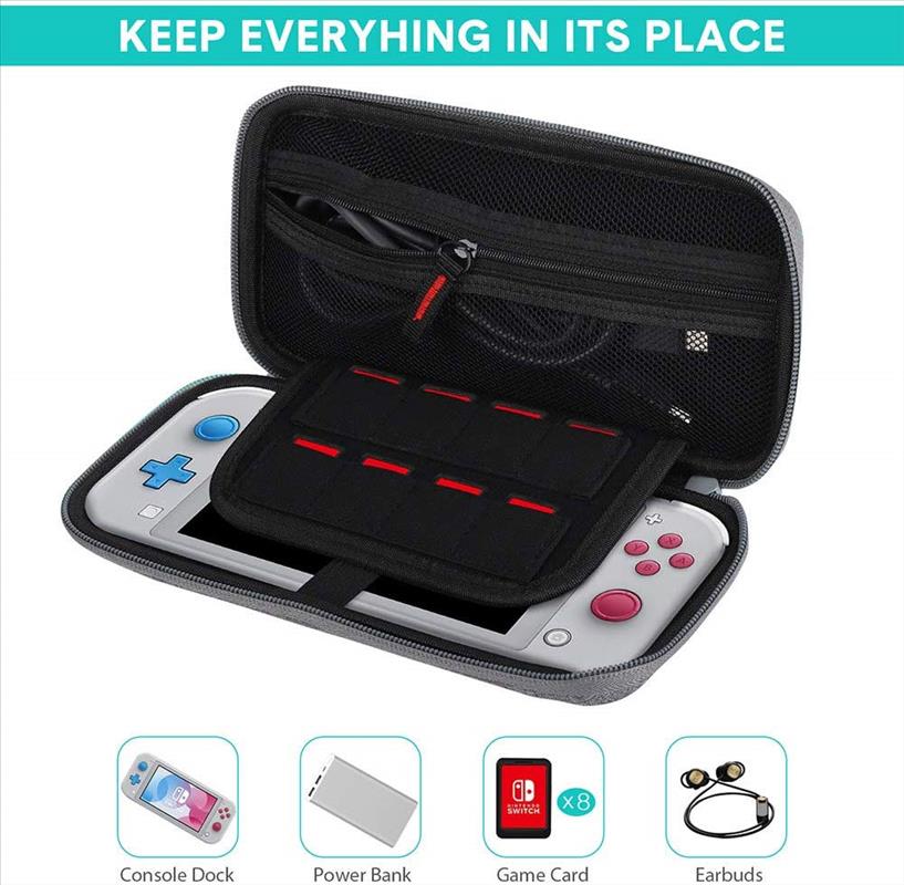 Oem Available Gray Video Game Player Eva Hard Travel Carry Shatterproof Case Switch Lite